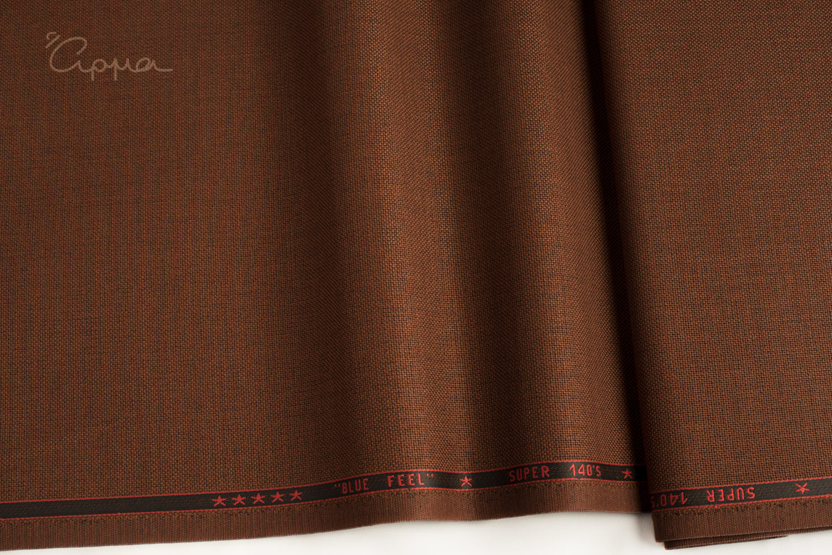 ΟΛΟΜΑΛΛΗ ΨΑΘΑ ΤΥΠΟΥ HOPSACK- SUPER 140's- ΚΑΦΕ ΧΡΩΜΑ-DRAGO-ΙΤΑΛΙΑ