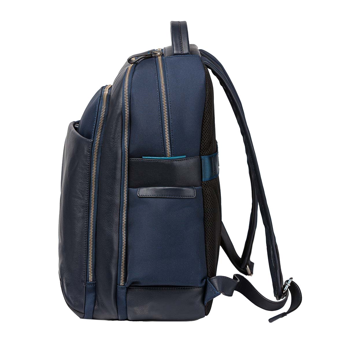 BACKPACK- LEATHER, FABRIC-BLUE COLOR- ITALY – Arma Fabrics