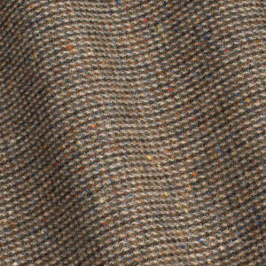 ALL WOOL FABRIC- TWEED MOTIF- BEIGE, BROWN COLOR - SCOTLAND