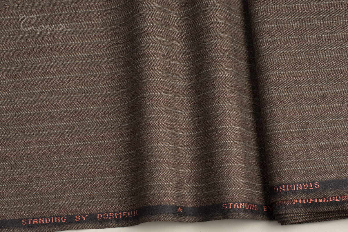 ALL WOOL FABRIC-STRIPES-  BROWN, BLACK, SNOW WHITE, BUNGUNDY COLOR