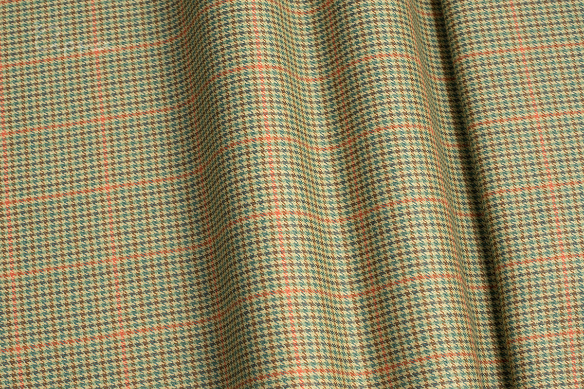 ΟΛΟΜΑΛΛΟ ΥΦΑΣΜΑ- PIED DE POULE, ΚΑΡΟ ΣΧΕΔΙΟ - ΠΡΑΣΙΝΟ, ΚΑΦΕ, ΠΟΡΤΟΚΑΛΙ ΧΡΩΜΑ - SCOTLAND