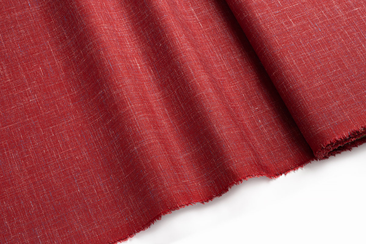 WOOL, SILK, LINEN FABRIC - WITH MOTIFS - RED, WHITE, BLUE COLOR