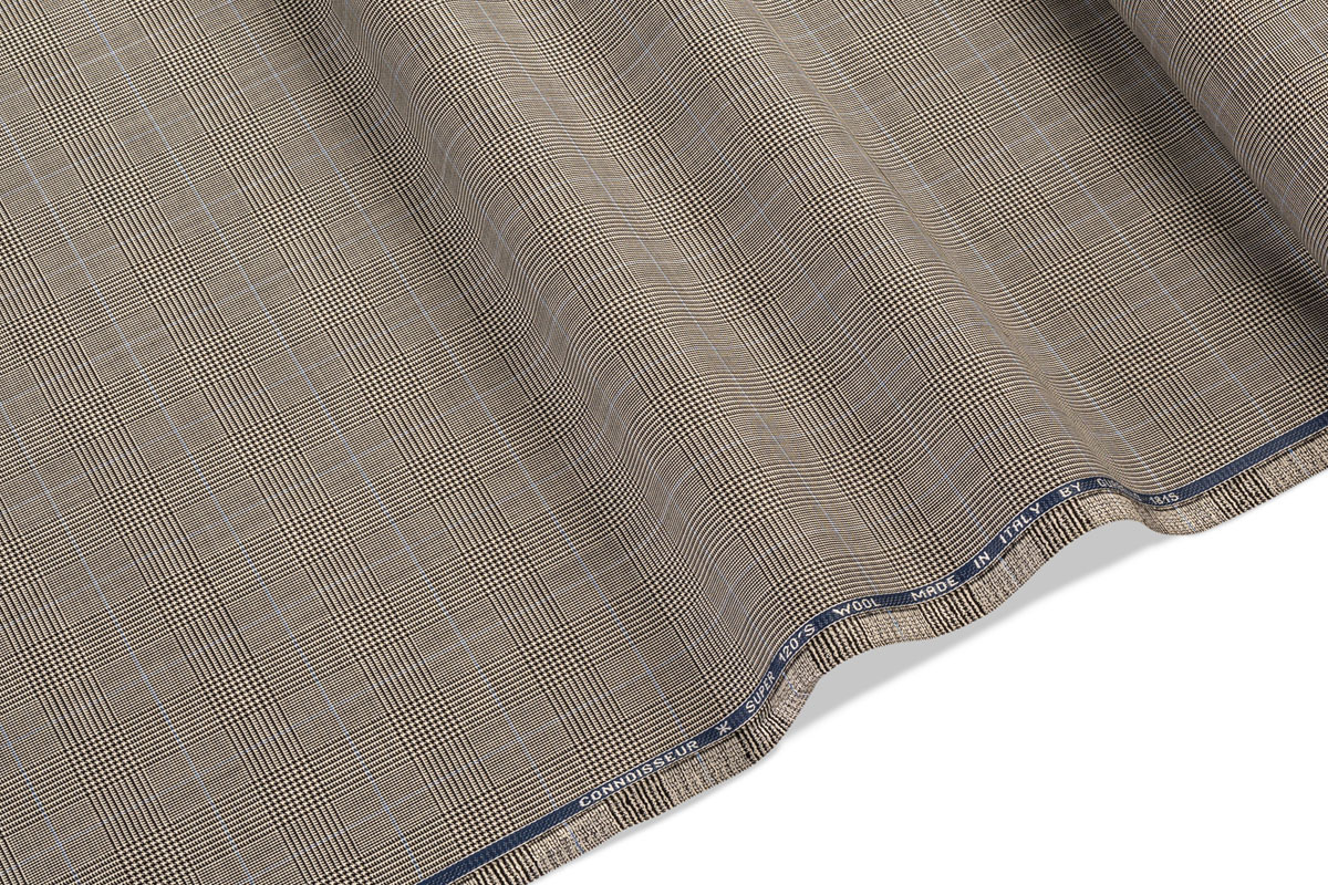 SUPER 120'S ΥΦΑΣΜΑ- ΚΑΡΩ ΤΥΠΟΥ PRINCE OF WALES- ΓΚΡΙ, ΓΑΛΑΖΙΟ, ΜΑΥΡΟ ΧΡΩΜΑ - ΙΤΑΛΙΑ