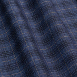 ΛΙΝΟ ΥΦΑΣΜΑ- ΚΑΡΟ ΤΥΠΟΥ PRINCE OF WALES - ΜΠΛΕ ΑΝΟΙΧΤΟ, ΜΠΛΕ ΣΚΟΥΡΟ, ΜΠΕΖ ΧΡΩΜΑ - ΙΤΑΛΙΑ