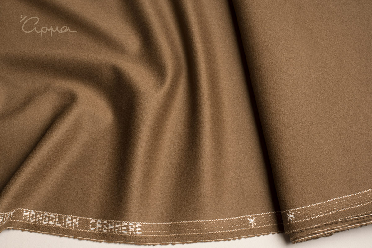 ΜΑΛΛΙ, CASHMERE ΥΦΑΣΜΑ - ΑΝΟΙΧΤΟ ΚΑΦΕ ΧΡΩΜΑ - DORMEUIL