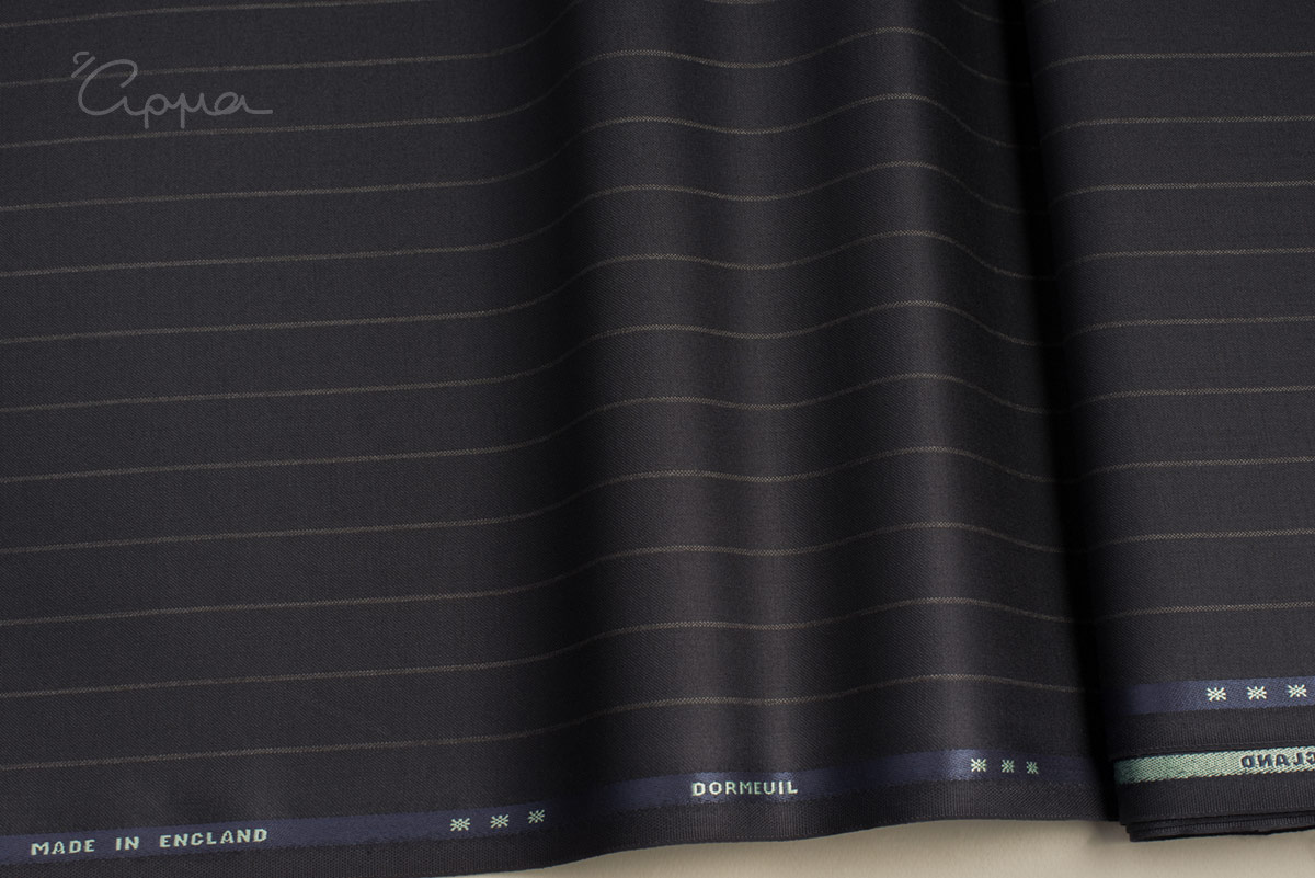 SUPER 100's ΥΦΑΣΜΑ- ΡΙΓΕ ΣΧΕΔΙΟ- PINSTRIPE- ΜΠΛΕ, ΑΣΠΡΟ ΧΡΩΜΑ- 3,15 ΜΕΤΡΑ-DORMEUIL- AMADEUS