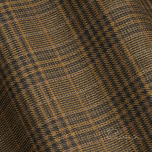 ALL WOOL FABRIC - GLEN CHECK MOTIF - CINNAMON, FORREST GREEN, BLUE COLOR - DORMEUIL