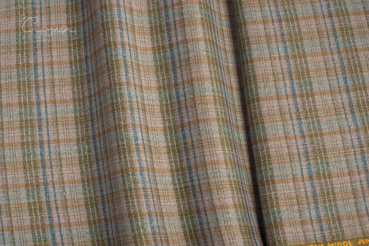 ΜΑΛΛΙ, ΜΕΤΑΞΙ ΥΦΑΣΜΑ - ΚΑΡΟ ΣΧΕΔΙΟ ΤΥΠΟΥ GLEN CHECK - ΜΠΕΖ, ΡΟΖ, ΠΡΑΣΙΝΟ, ΜΠΛΕ ΧΡΩΜΑ