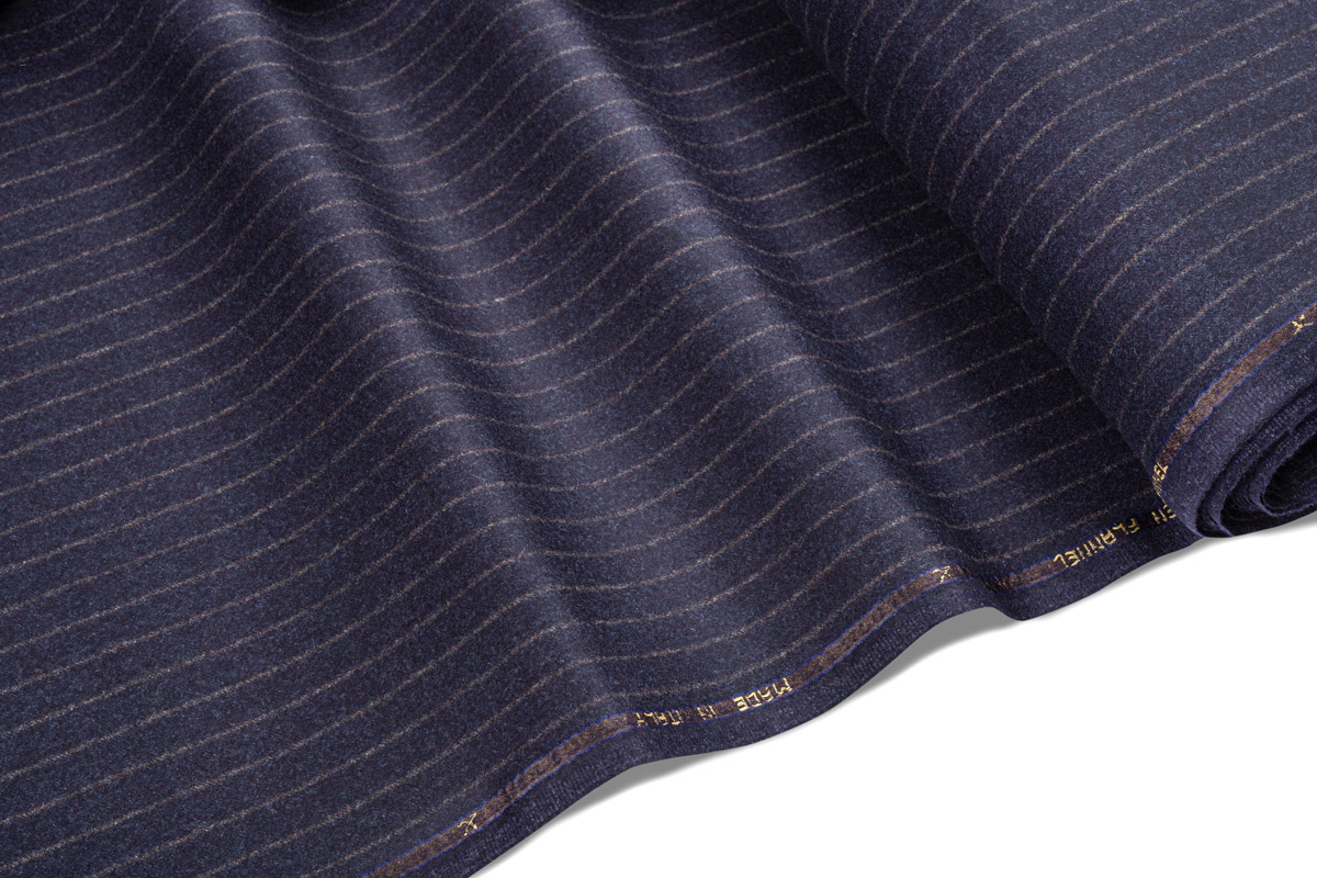 ΟΛΟΜΑΛΛΗ ΦΑΝΕΛΑ - ΡΙΓΕ ΣΧΕΔΙΟ ΤΥΠΟΥ CHALK STRIPE - ΜΠΛΕ, ΜΠΕΖ ΧΡΩΜΑ