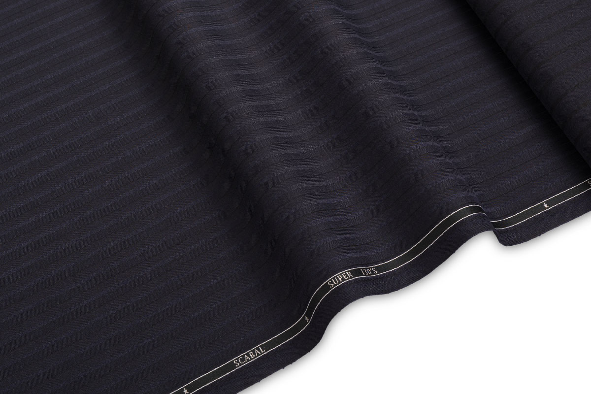 SUPER 130'S ΥΦΑΣΜΑ- ΡΙΓΕ ΣΧΕΔΙΟ- ΣΚΟΥΡΟ ΜΠΛΕ, ΜΑΥΡΟ, ΜΠΛΕ ΧΡΩΜΑ