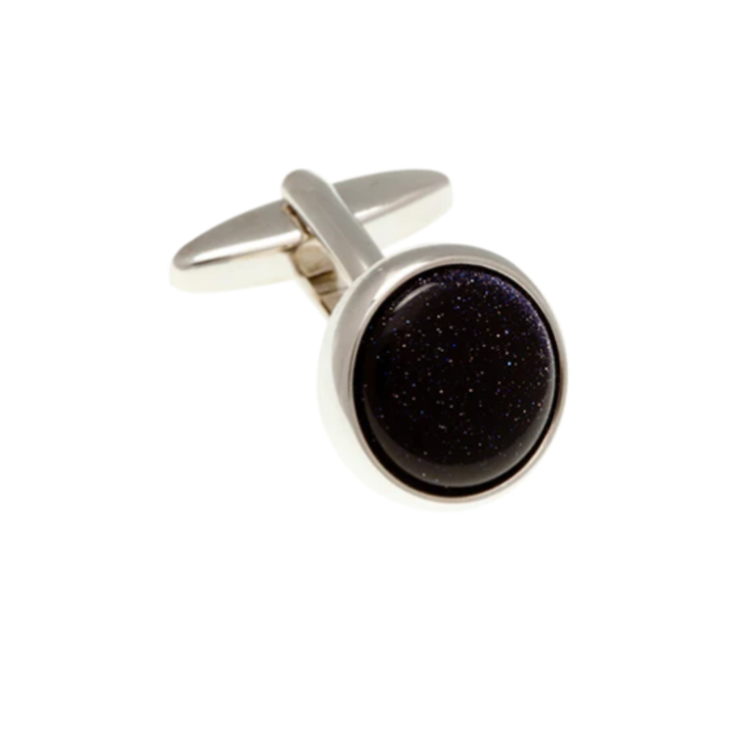 ROUND CUFFLINKS WITH STONE