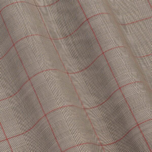 SUPER 150's FABRIC - OVERCHECK - GRAY, BLACK, RED COLOR - VITALE BARBERIS CANONICO