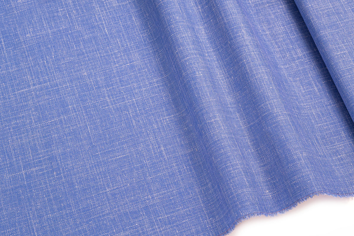 ΜΑΛΛΙ /ΛΙΝΟ/ΜΕΤΑΞΙ ΥΦΑΣΜΑ- TWILL- ΓΑΛΑΖΙΟ, ΛΕΥΚΟ ΧΡΩΜΑ- GUABELLO