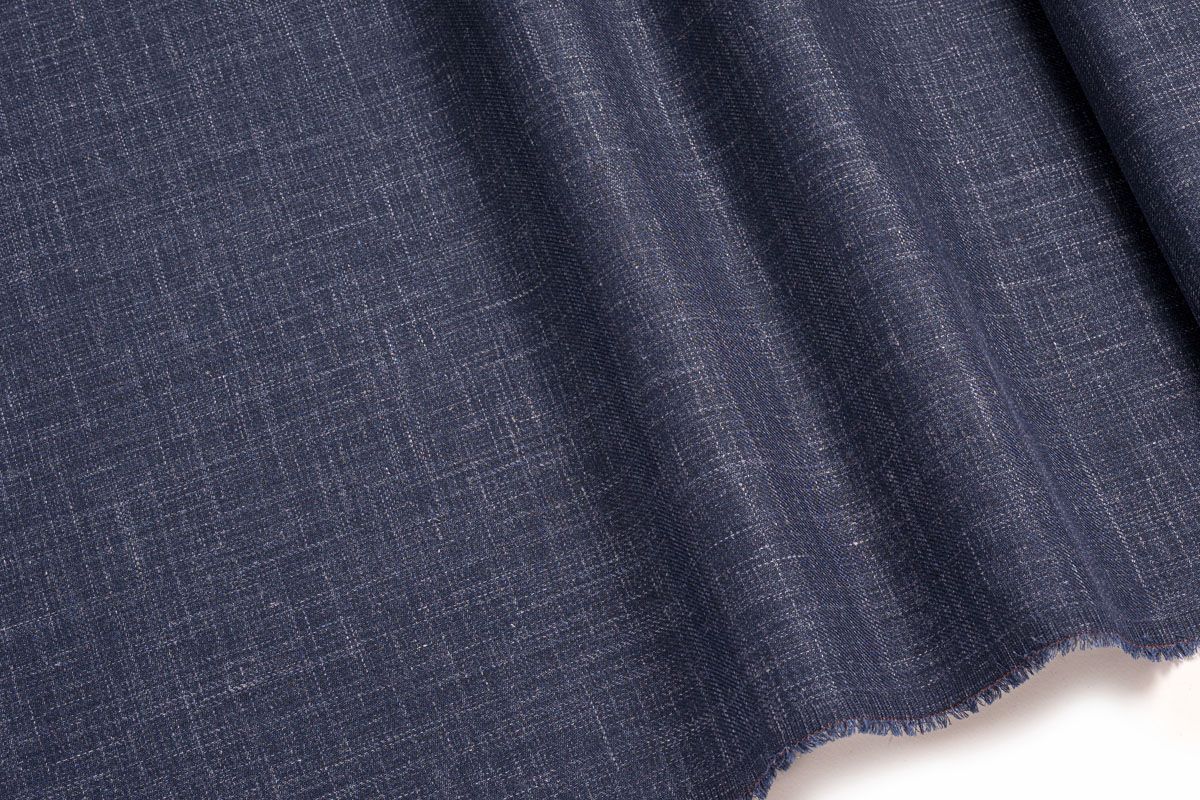 ΜΑΛΛΙ /ΛΙΝΟ/ΜΕΤΑΞΙ ΥΦΑΣΜΑ- TWILL- ΣΚΟΥΡΟ ΜΠΛΕ, ΛΕΥΚΟ ΧΡΩΜΑ-GUABELLO