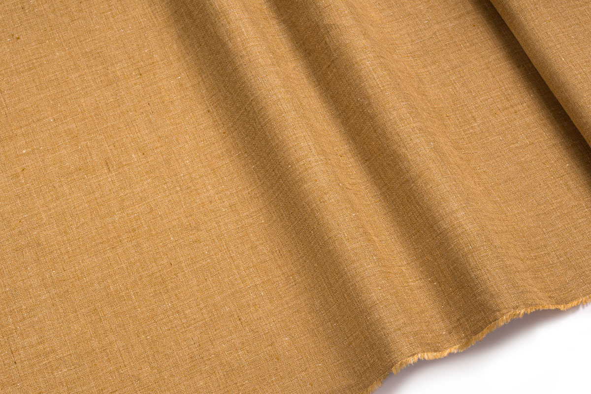 LINEN FABRIC- BROWN COLOR - GUEBBELO