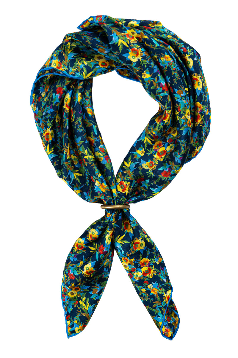 foulari-laimou-metaksoto-floral-schedia-skouro-mple-kokkino-prasino-galazio-chroma